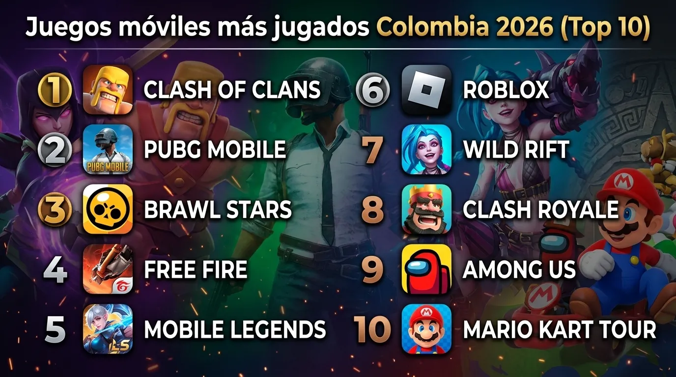 juegos móviles más jugados colombia