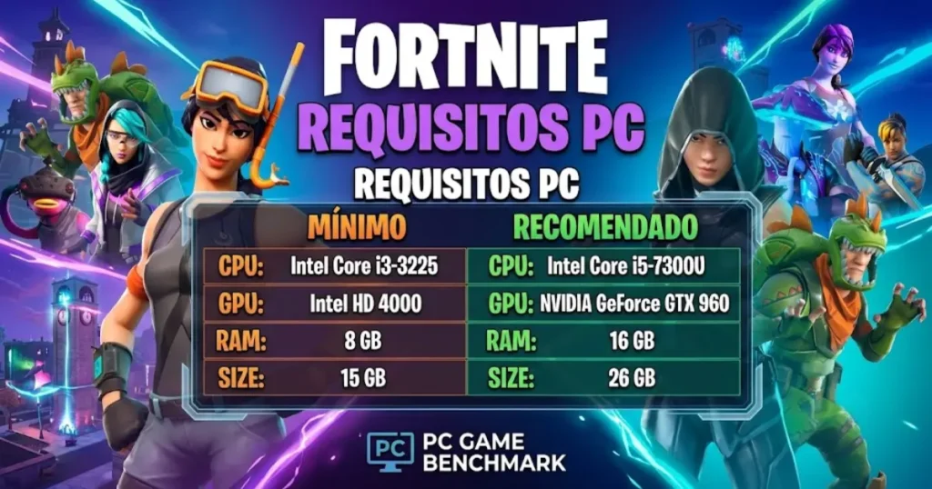 fortnite requisitos pc