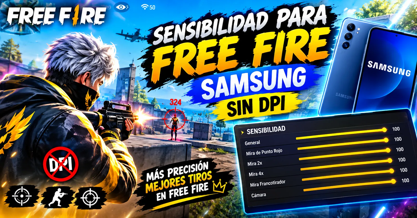 Sensibilidad para Free Fire Samsung sin DPI