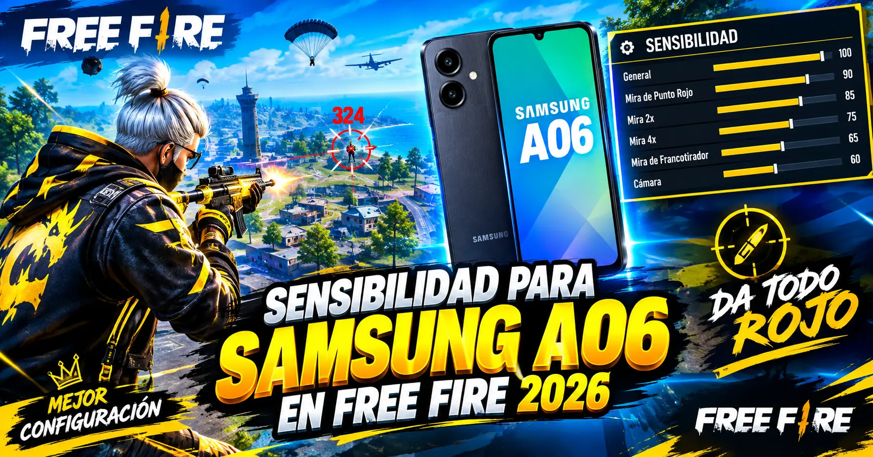 Sensibilidad para Samsung A06 en Free Fire