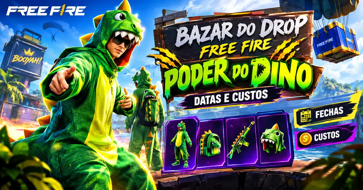 Bazar do Drop Free Fire Poder do Dino